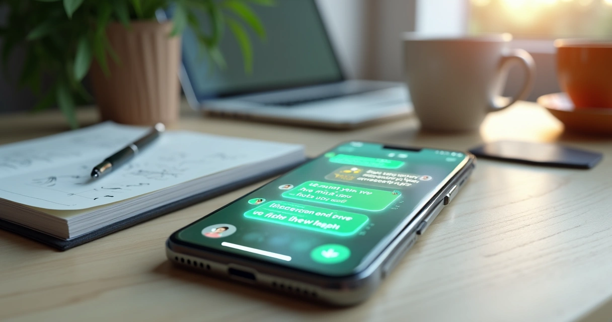 Bot em smartphone reconectando contatos inativos com mensagens em destaque