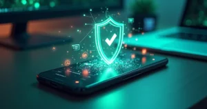 Número de WhatsApp protegido por escudo digital em meio a muitas mensagens