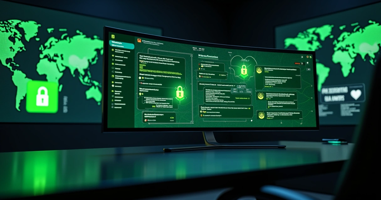 Painel de controle exibindo chats do WhatsApp protegidos por ícones de cadeado
