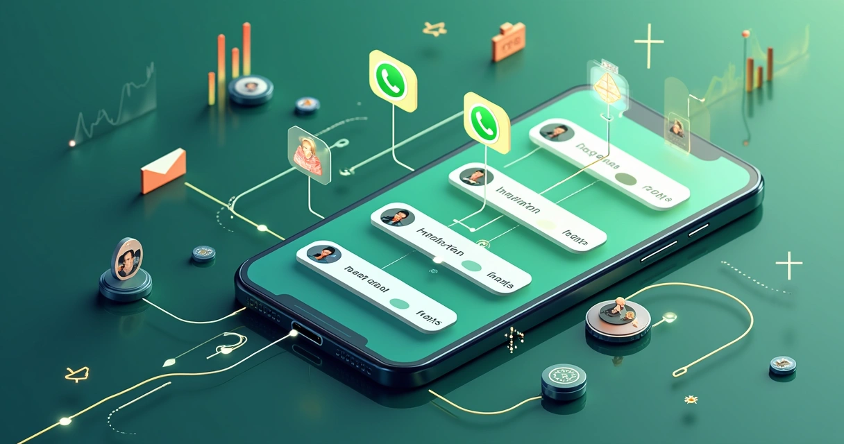Ilustração de funil de vendas destacando mensagens de cross-sell no WhatsApp