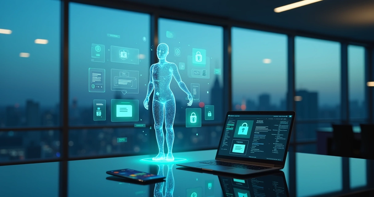 Chatbot holográfico organiza documentos digitais protegidos por cadeado