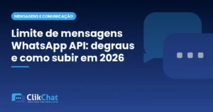 Limite de mensagens WhatsApp API: degraus e como subir em 2026